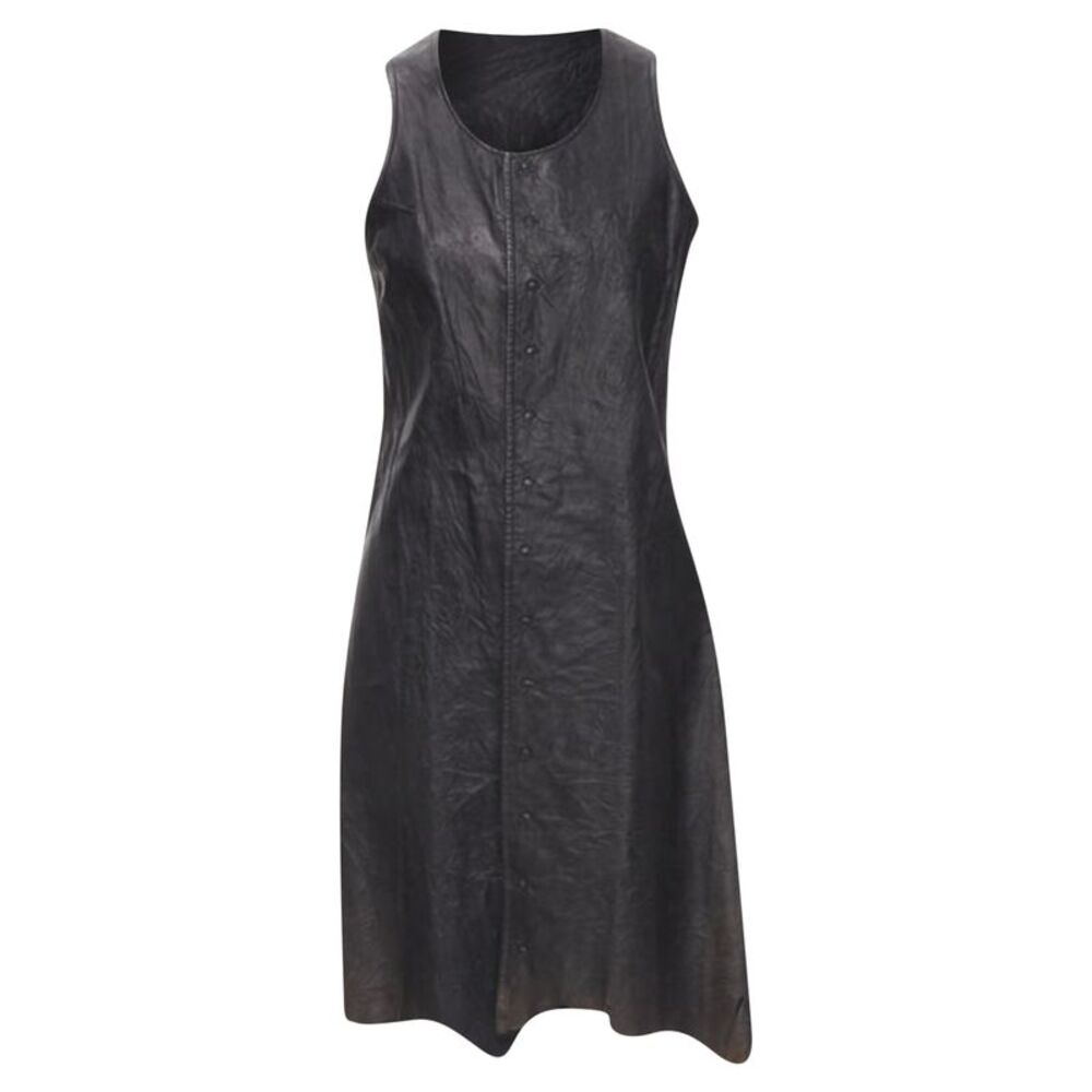 Junya Watanabe cow hide leather distressed raw cut dress